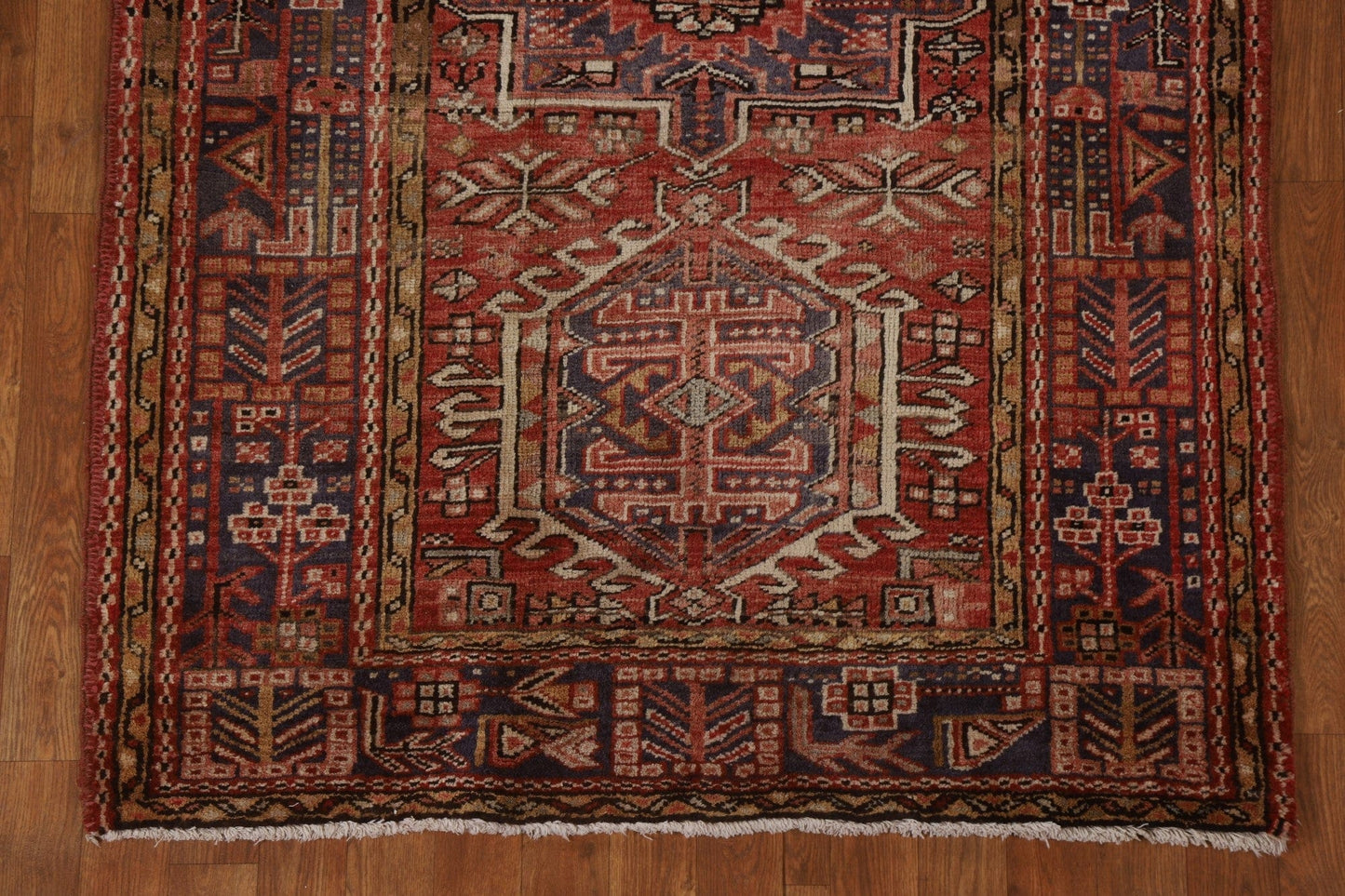 Handmade Heriz Persian Runner Rug 4x14