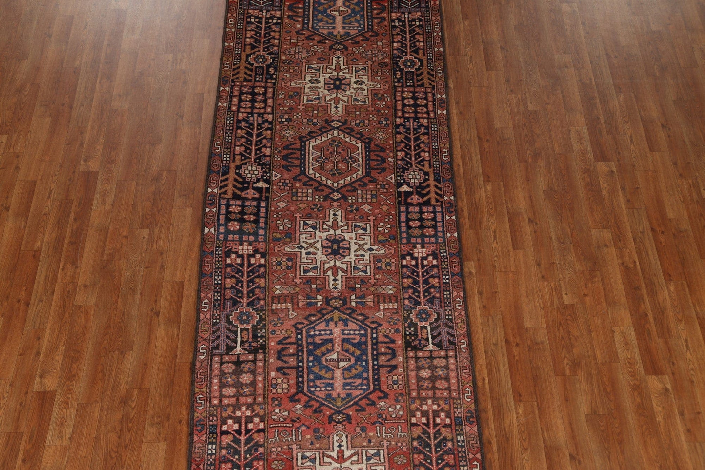 Geometric Gharajeh Persian Runner Rug Wool 4x12