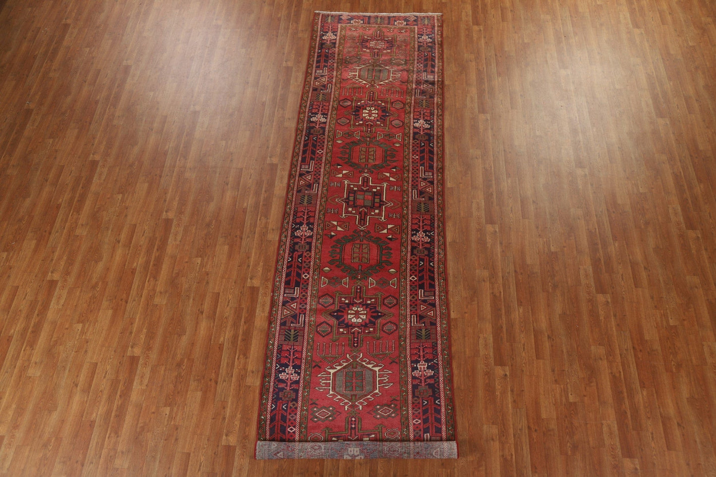 Geometric Gharajeh Persian Runner Rug 4x14