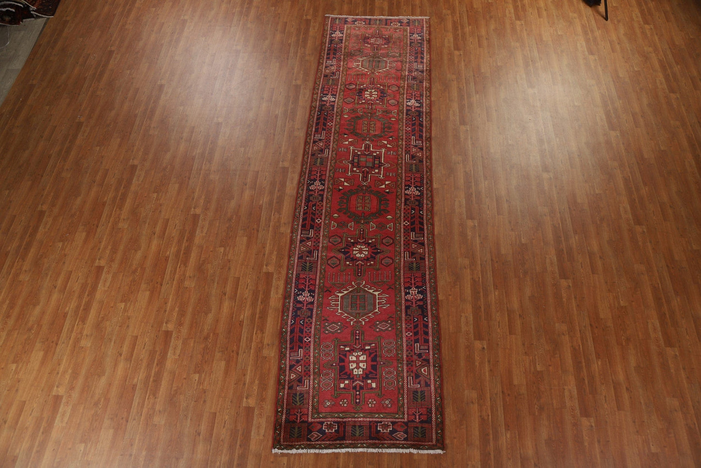 Geometric Gharajeh Persian Runner Rug 4x14