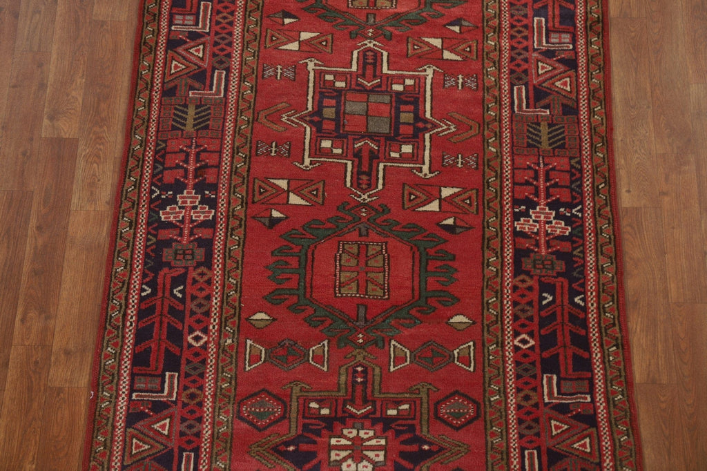 Geometric Gharajeh Persian Runner Rug 4x14