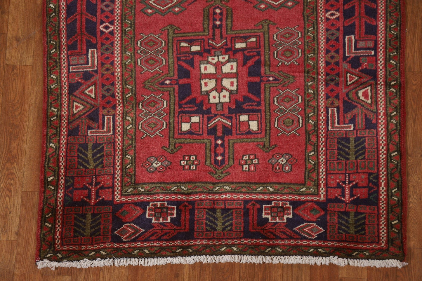 Geometric Gharajeh Persian Runner Rug 4x14