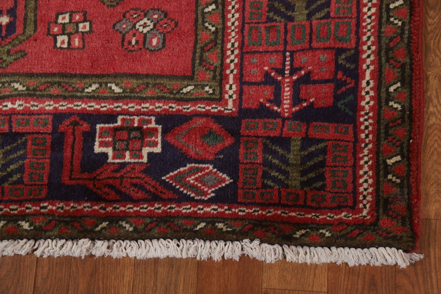 Geometric Gharajeh Persian Runner Rug 4x14