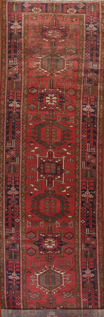 Geometric Gharajeh Persian Runner Rug 4x14