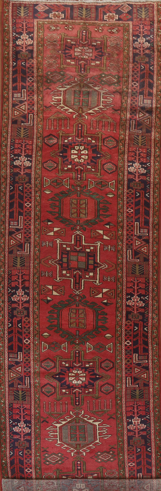 Geometric Gharajeh Persian Runner Rug 4x14