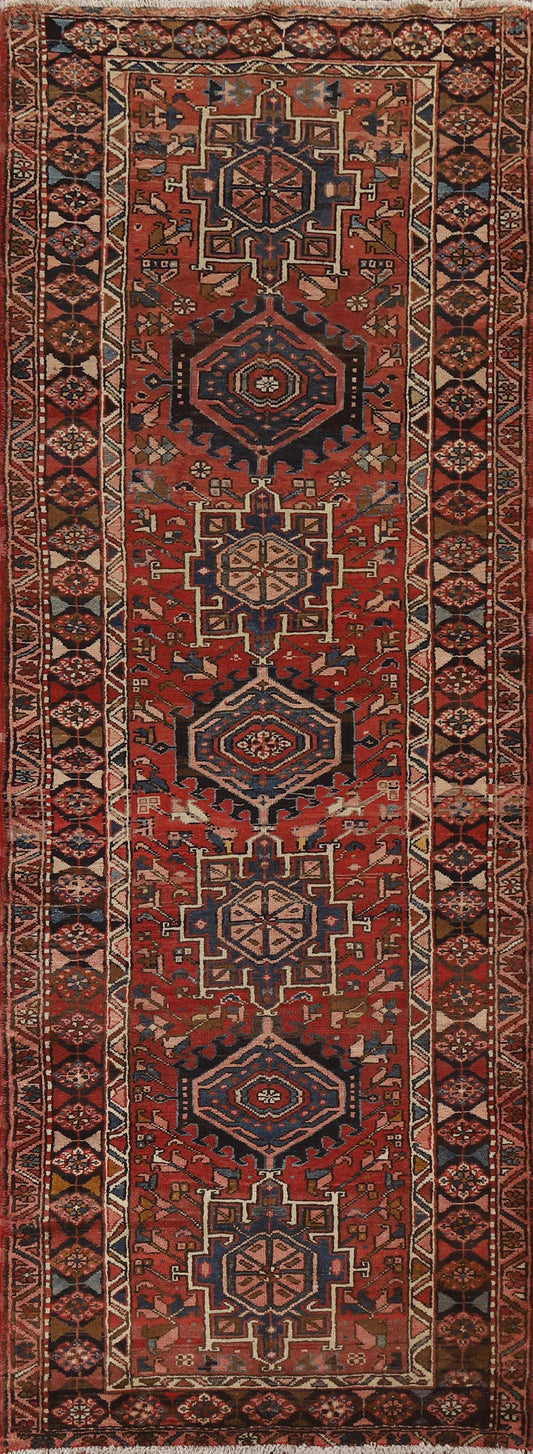 Geometric Gharajeh Persian Runner Rug 4x11