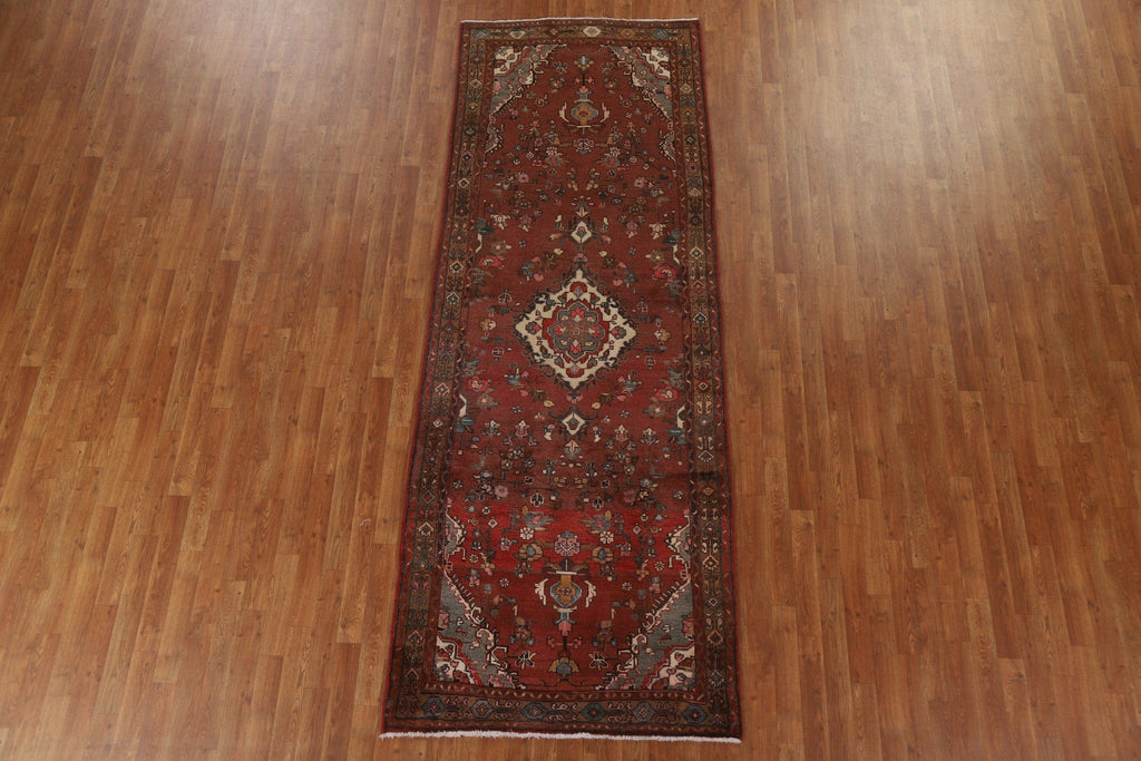 Geometric Hamedan Persian Runner Rug 4x10