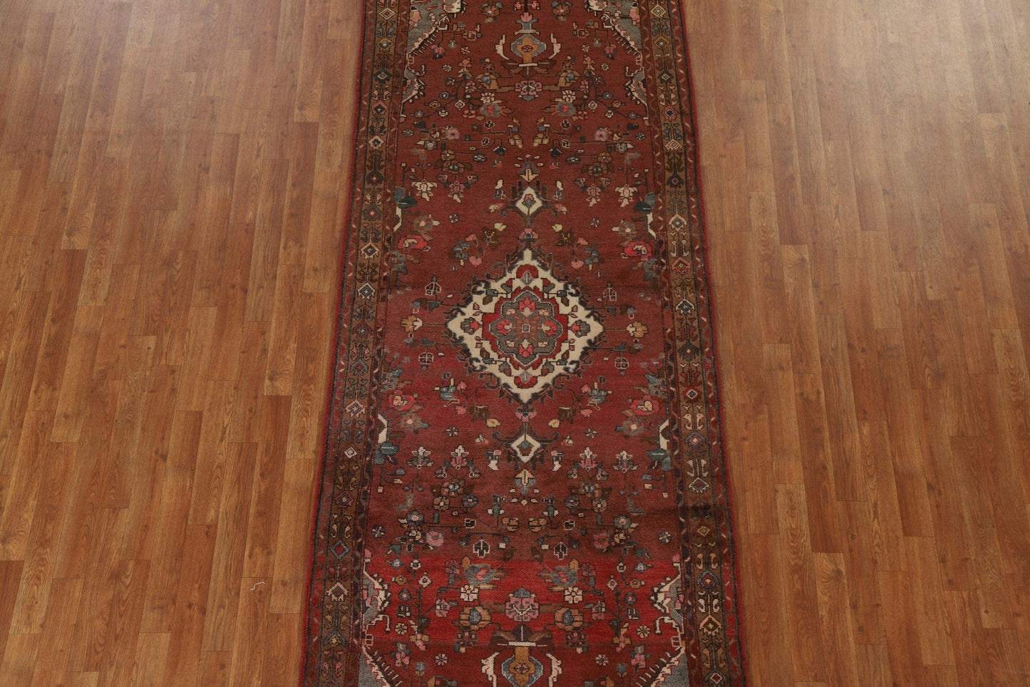 Geometric Hamedan Persian Runner Rug 4x10