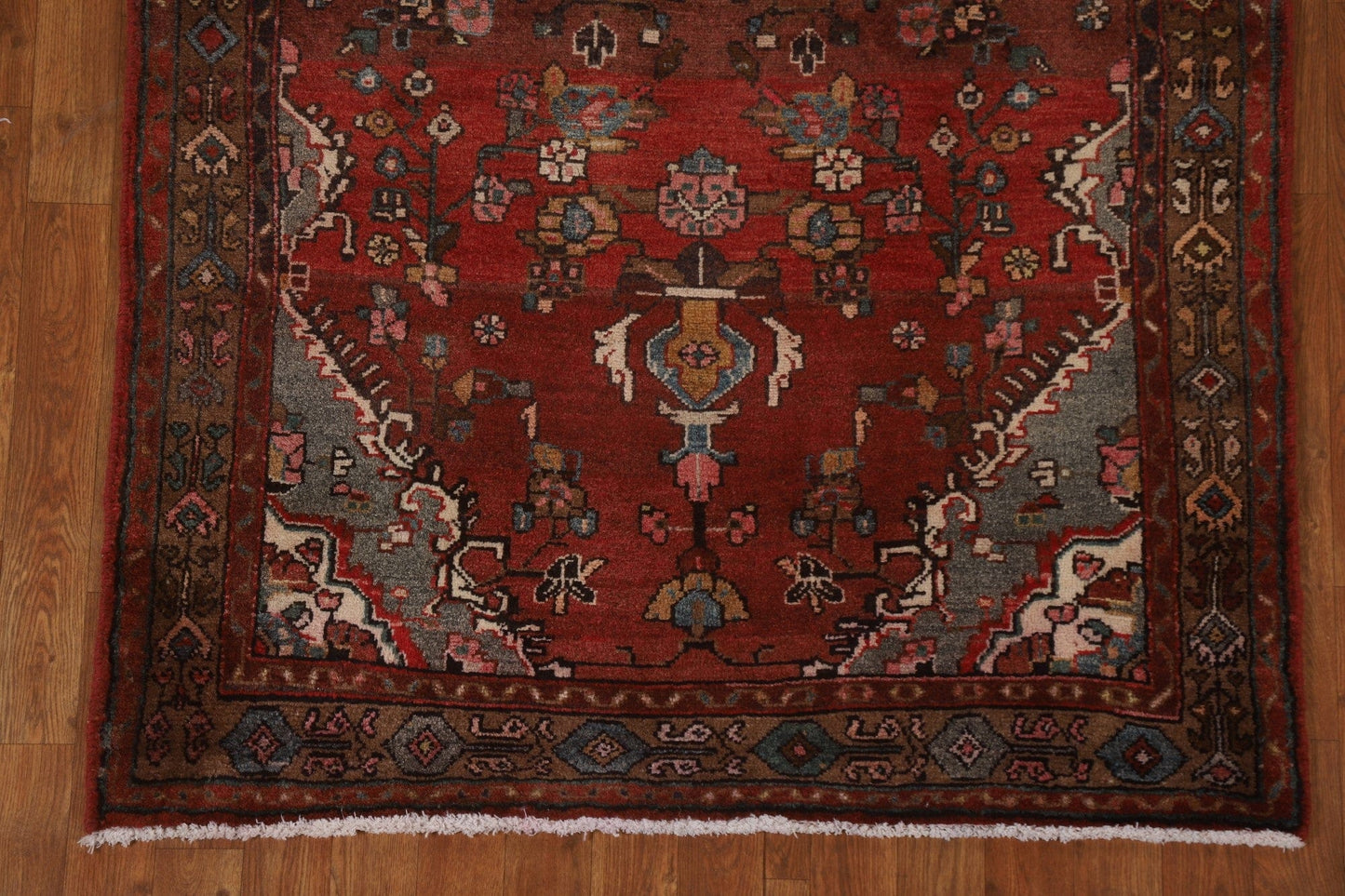 Geometric Hamedan Persian Runner Rug 4x10