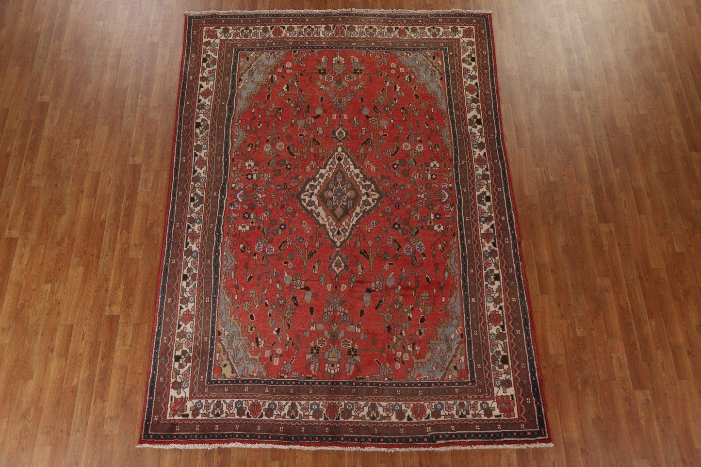 Geometric Hamedan Persian Area Rug 7x10