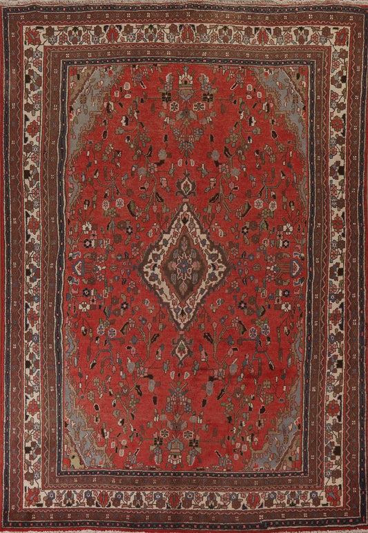 Geometric Hamedan Persian Area Rug 7x10