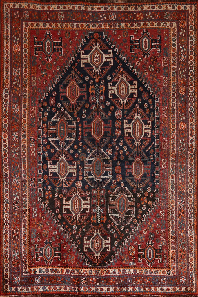 Vegetable Dye Qashqai Persian Area Rug 5x7