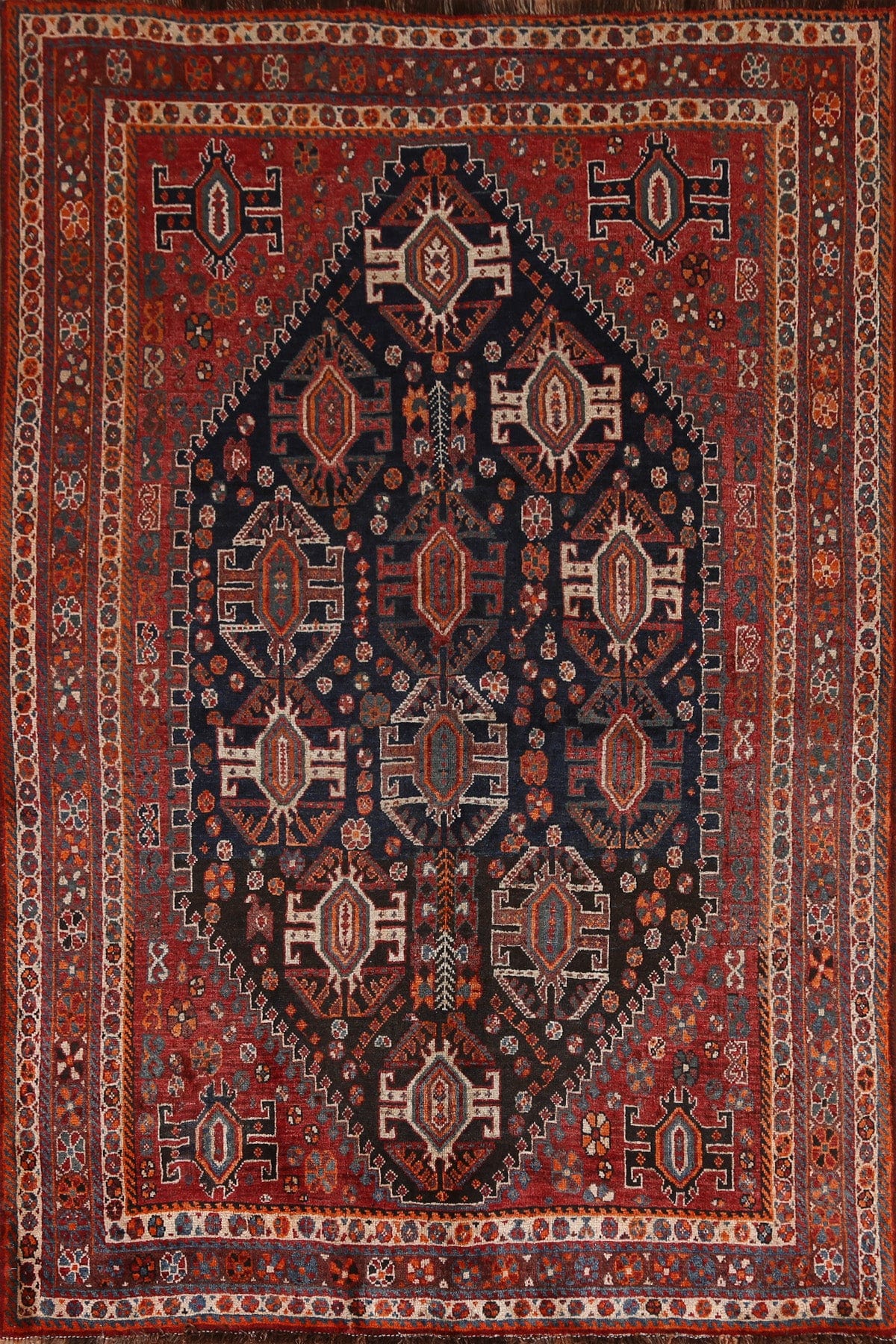 Vegetable Dye Qashqai Persian Area Rug 5x7