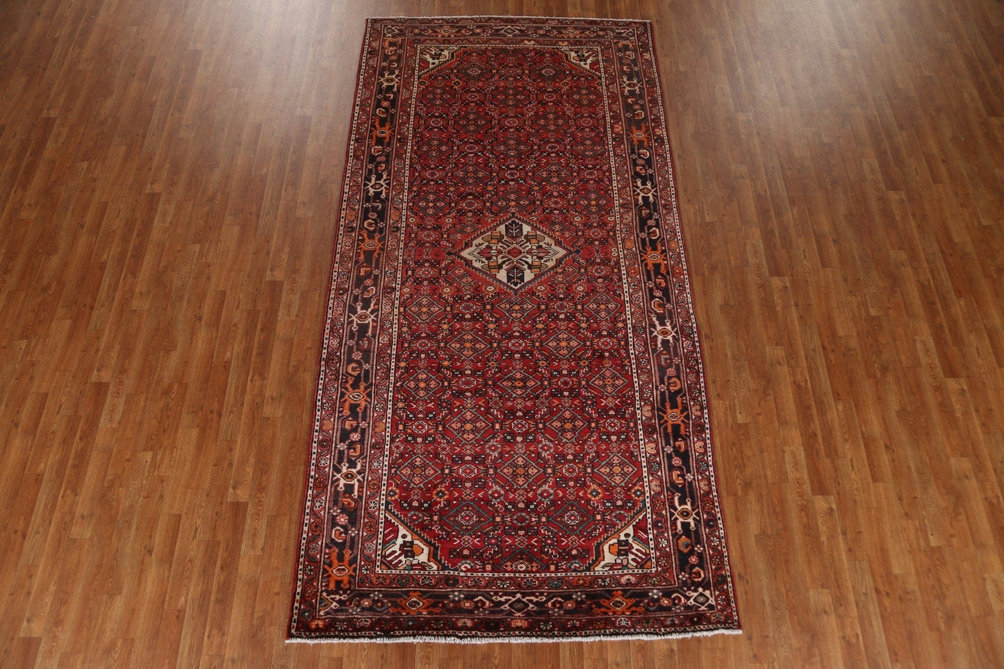 Geometric Hamedan Persian Area Rug 5x11