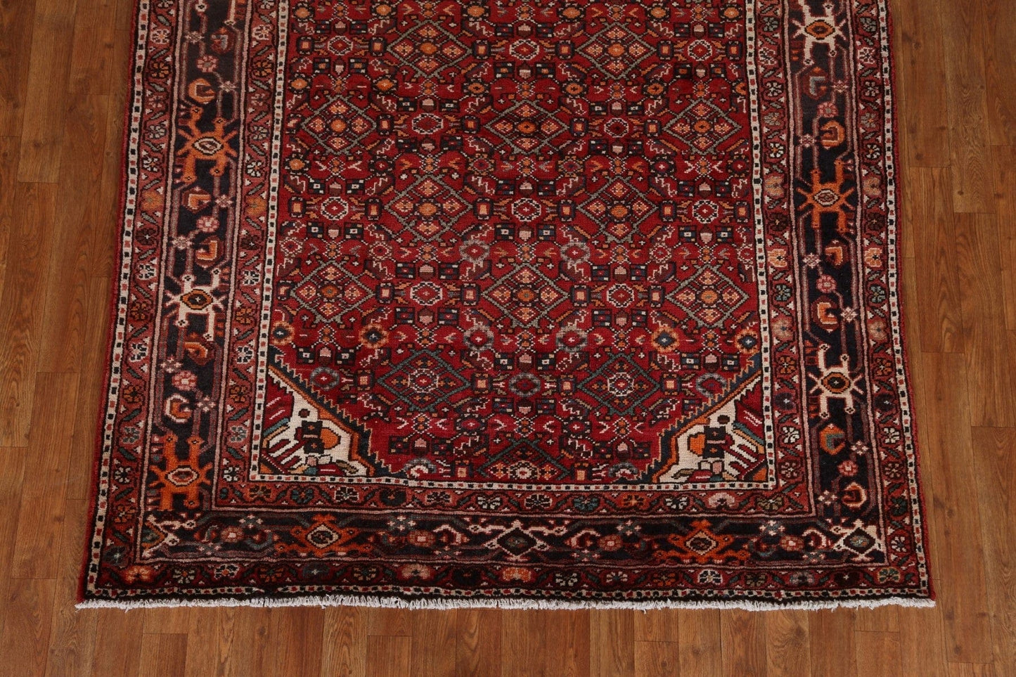 Geometric Hamedan Persian Area Rug 5x11