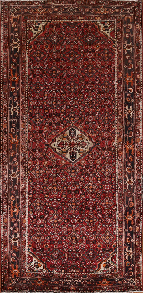 Geometric Hamedan Persian Area Rug 5x11