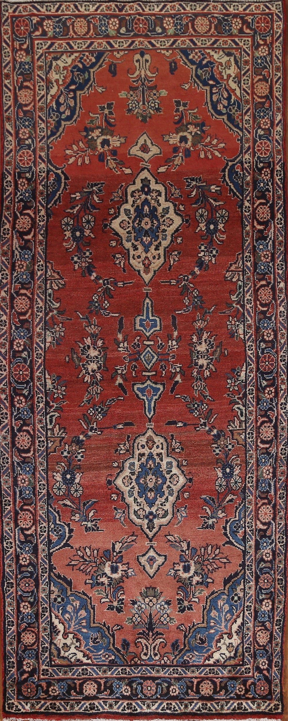 Floral Hamedan Persian Runner Rug 3x10