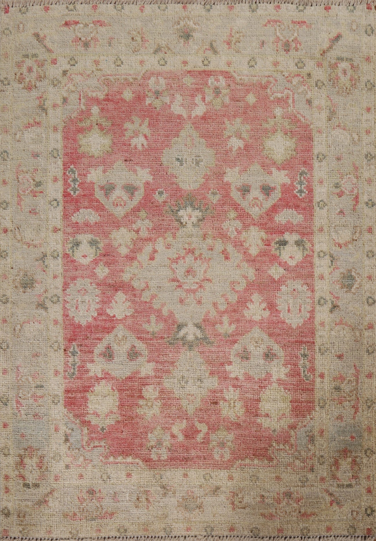 Geometric Oushak Oriental Area Rug 3x4