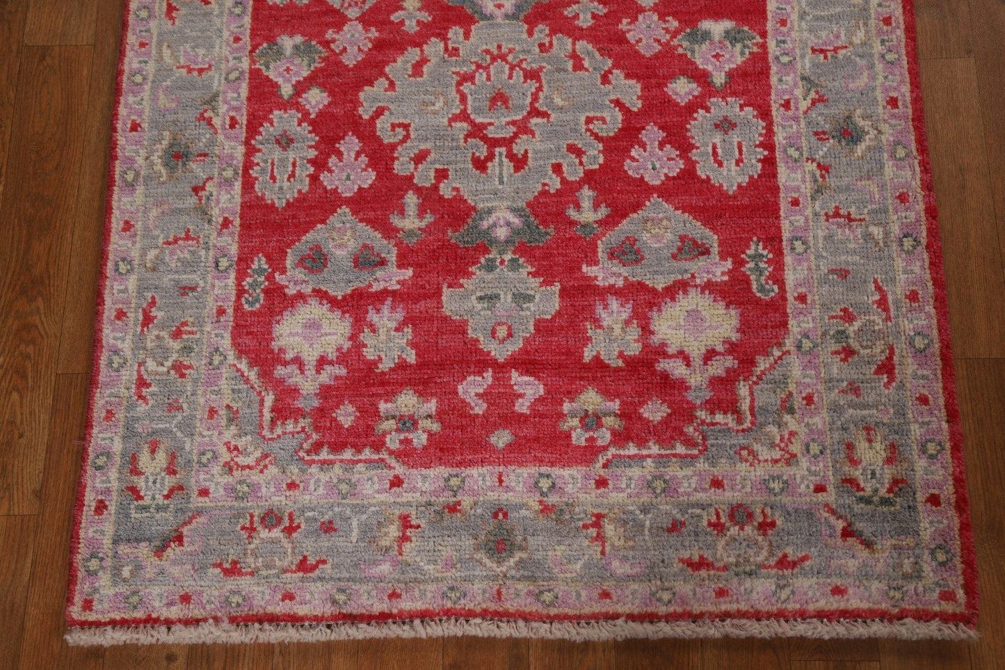 Red Geometric Oushak Oriental Area Rug 3x4