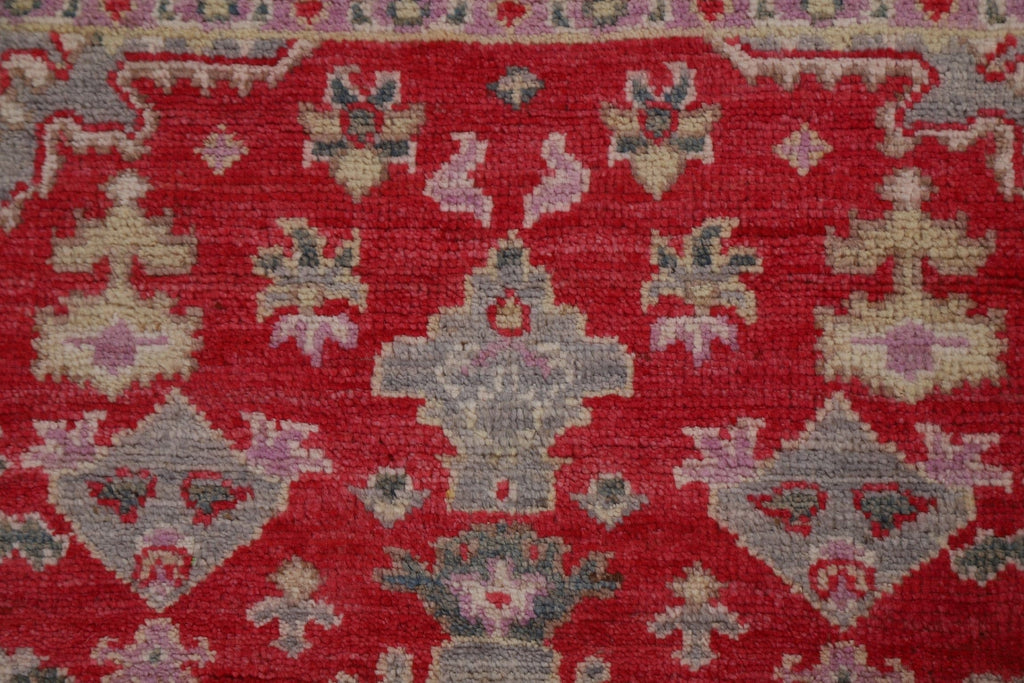 Red Geometric Oushak Oriental Area Rug 3x4