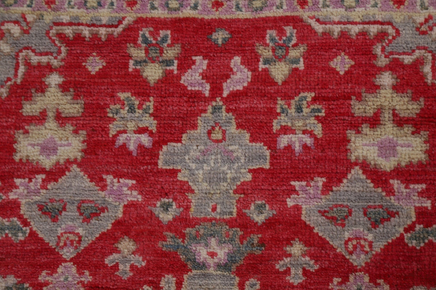 Red Geometric Oushak Oriental Area Rug 3x4