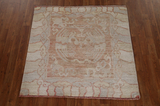 Geometric Oushak Oriental Area Rug 4x4