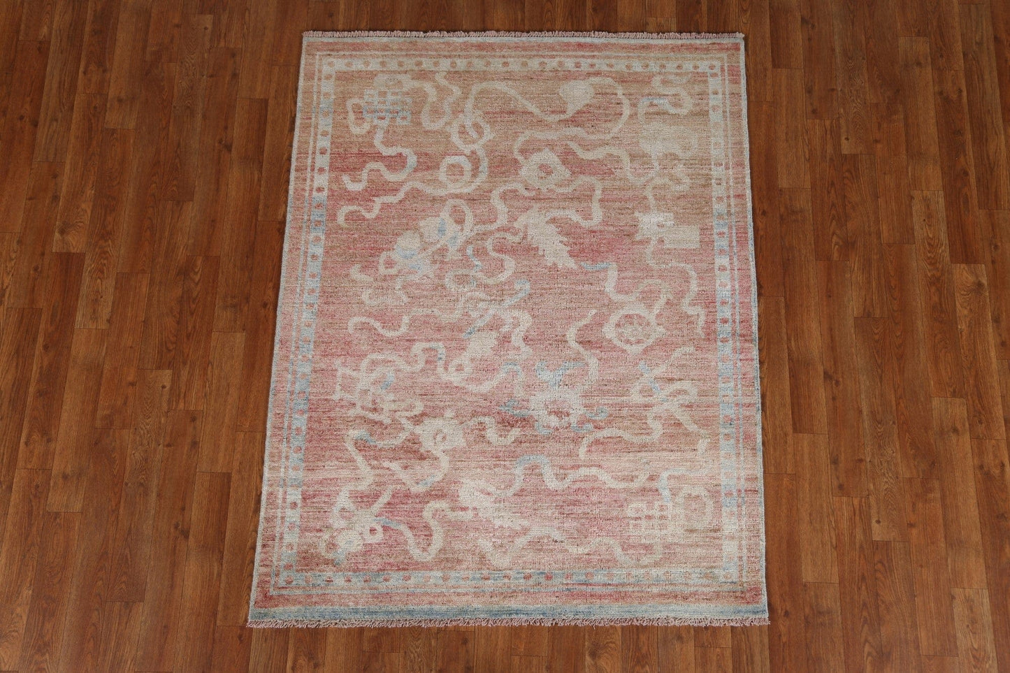 Abstract Art Deco Oriental Area Rug 4x5