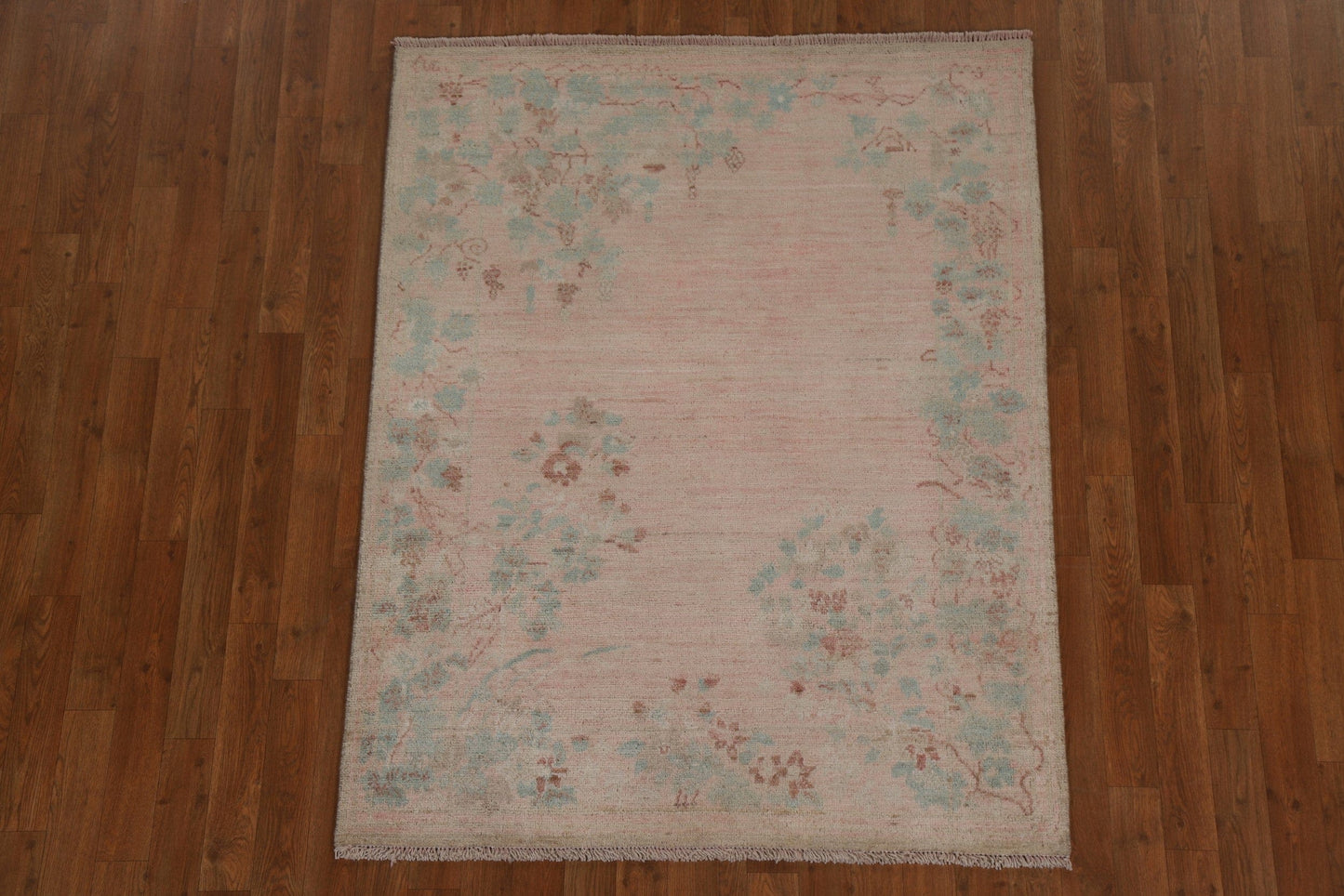 Vegetable Dye Art Deco Oriental Area Rug 4x5