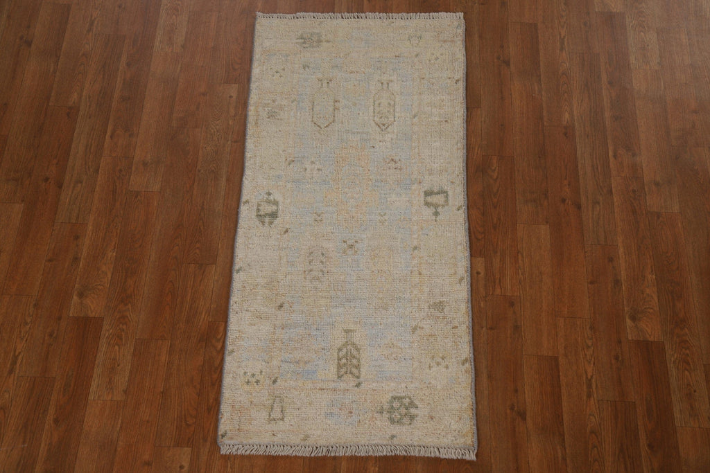 Hand-Knotted Oushak Turkish Wool Rug 2x4