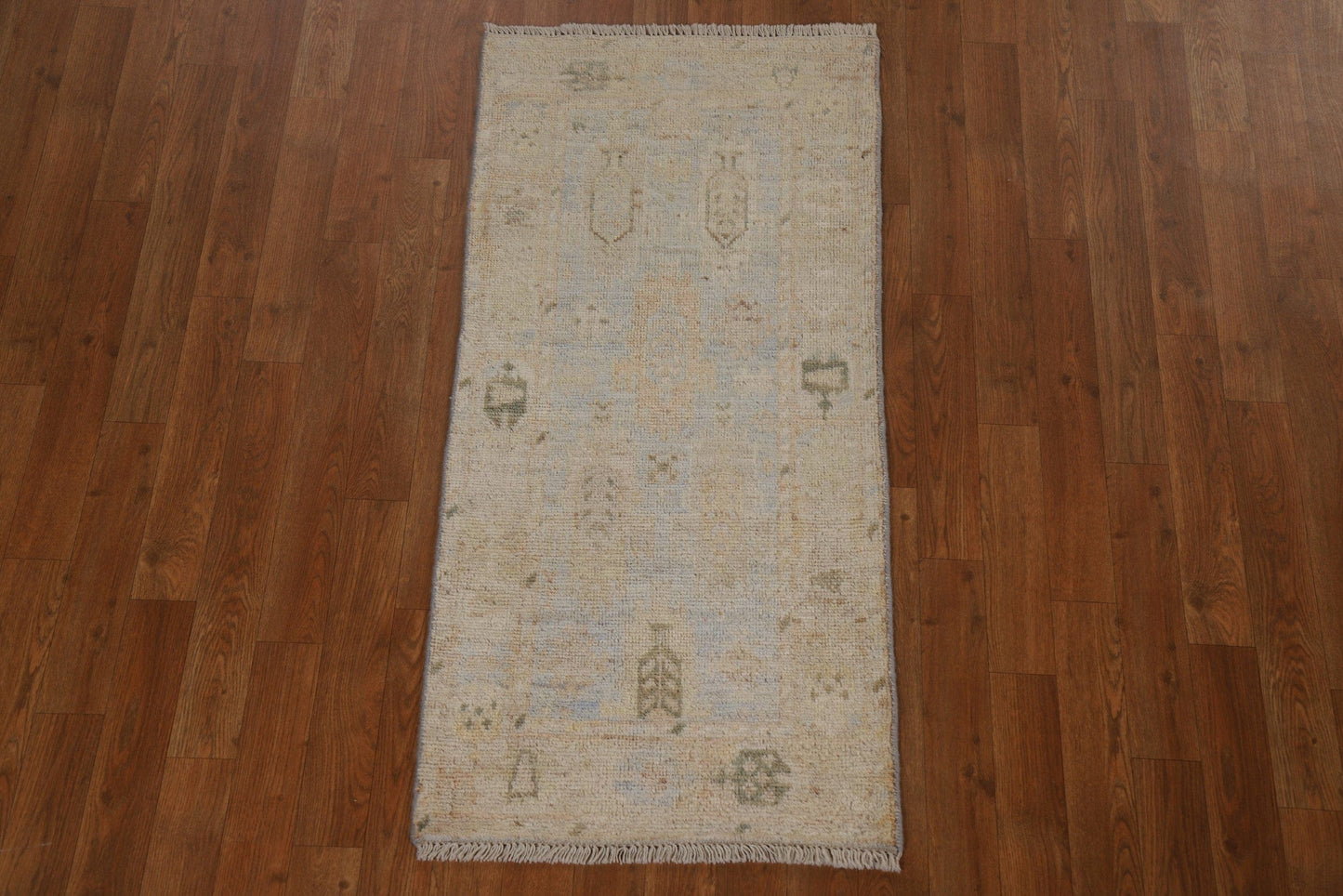 Hand-Knotted Oushak Turkish Wool Rug 2x4