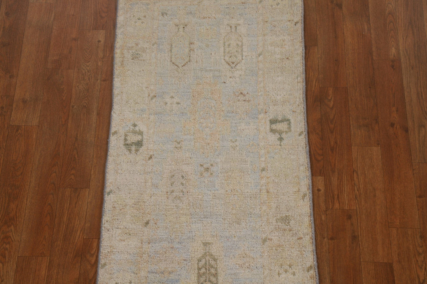 Hand-Knotted Oushak Turkish Wool Rug 2x4