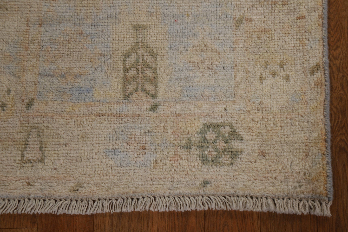 Hand-Knotted Oushak Turkish Wool Rug 2x4