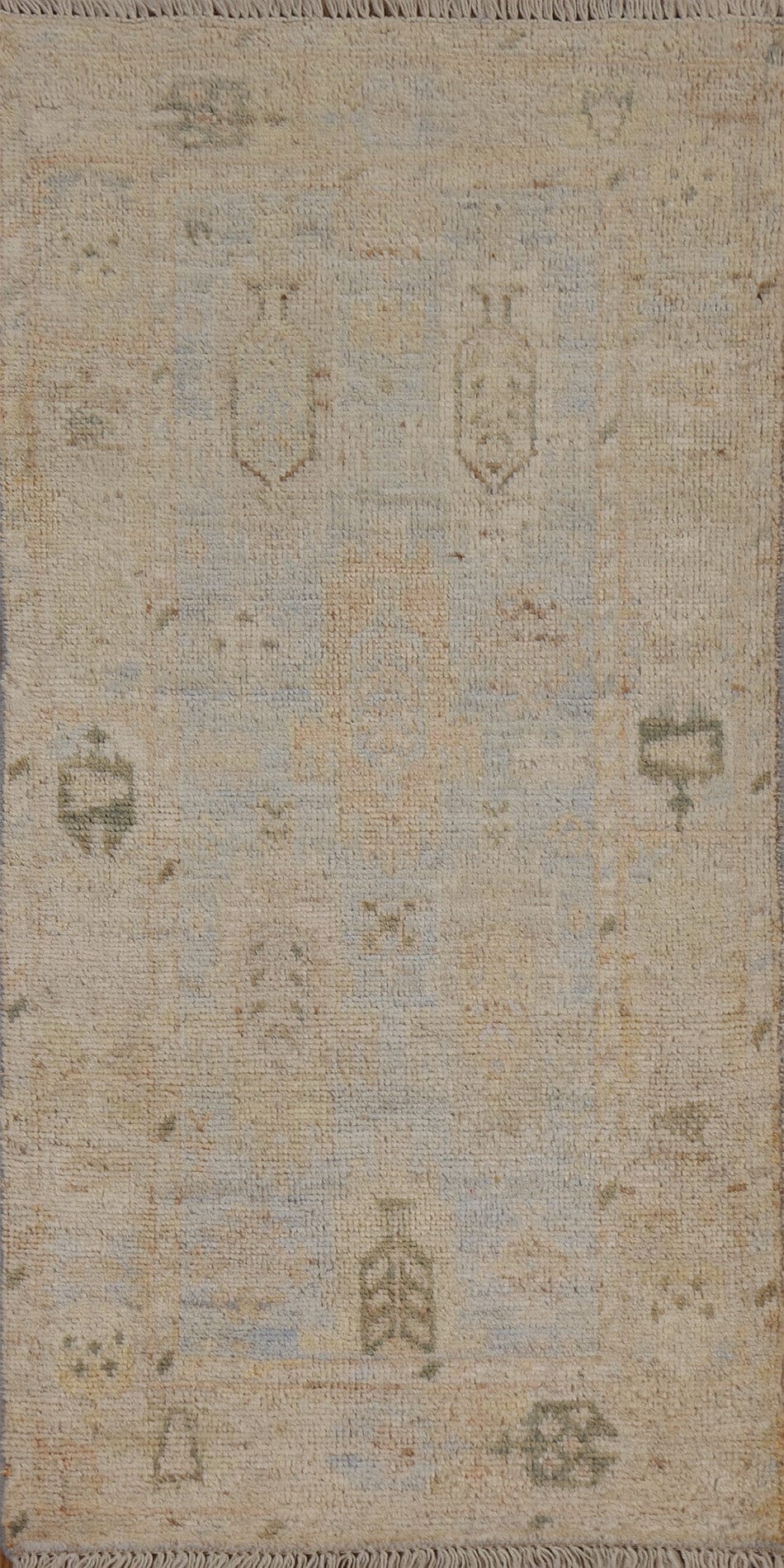 Hand-Knotted Oushak Turkish Wool Rug 2x4