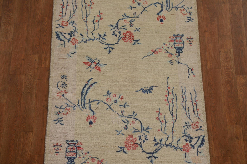 Vegetable Dye Art Deco Oriental Runner Rug 3x12