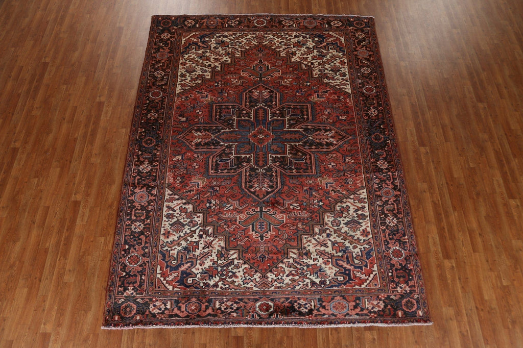 Geometric Wool Heriz Persian Area Rug 8x10