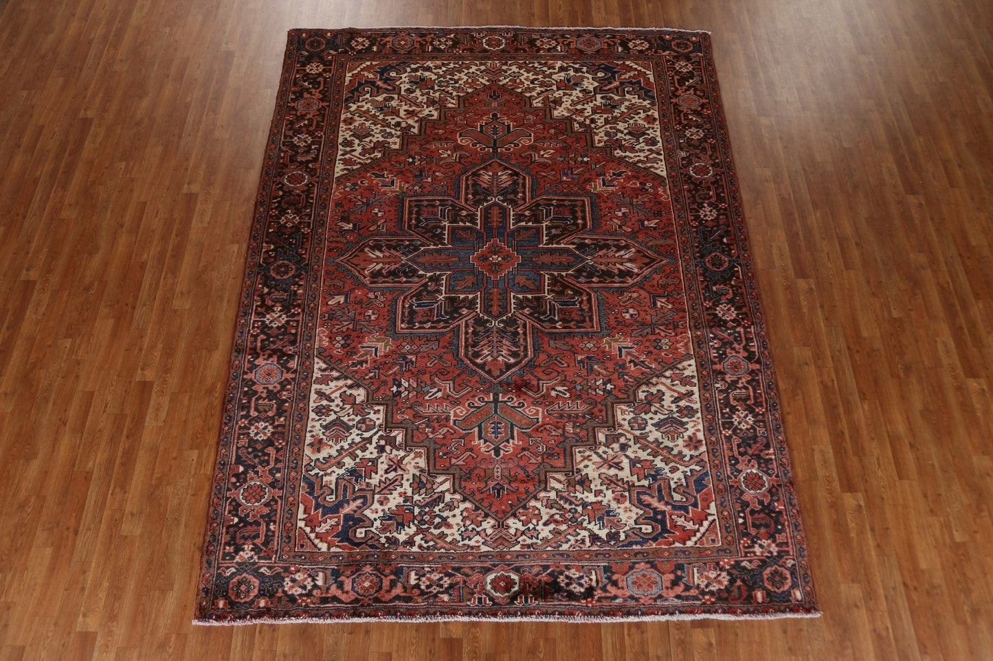 Geometric Wool Heriz Persian Area Rug 8x10