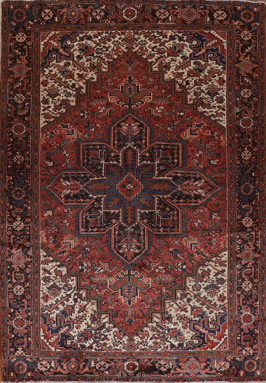 Geometric Wool Heriz Persian Area Rug 8x10