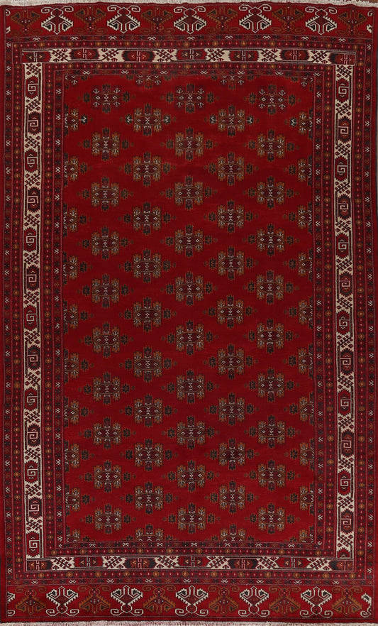 Vintage Geometric Turkoman Persian Area Rug 8x12