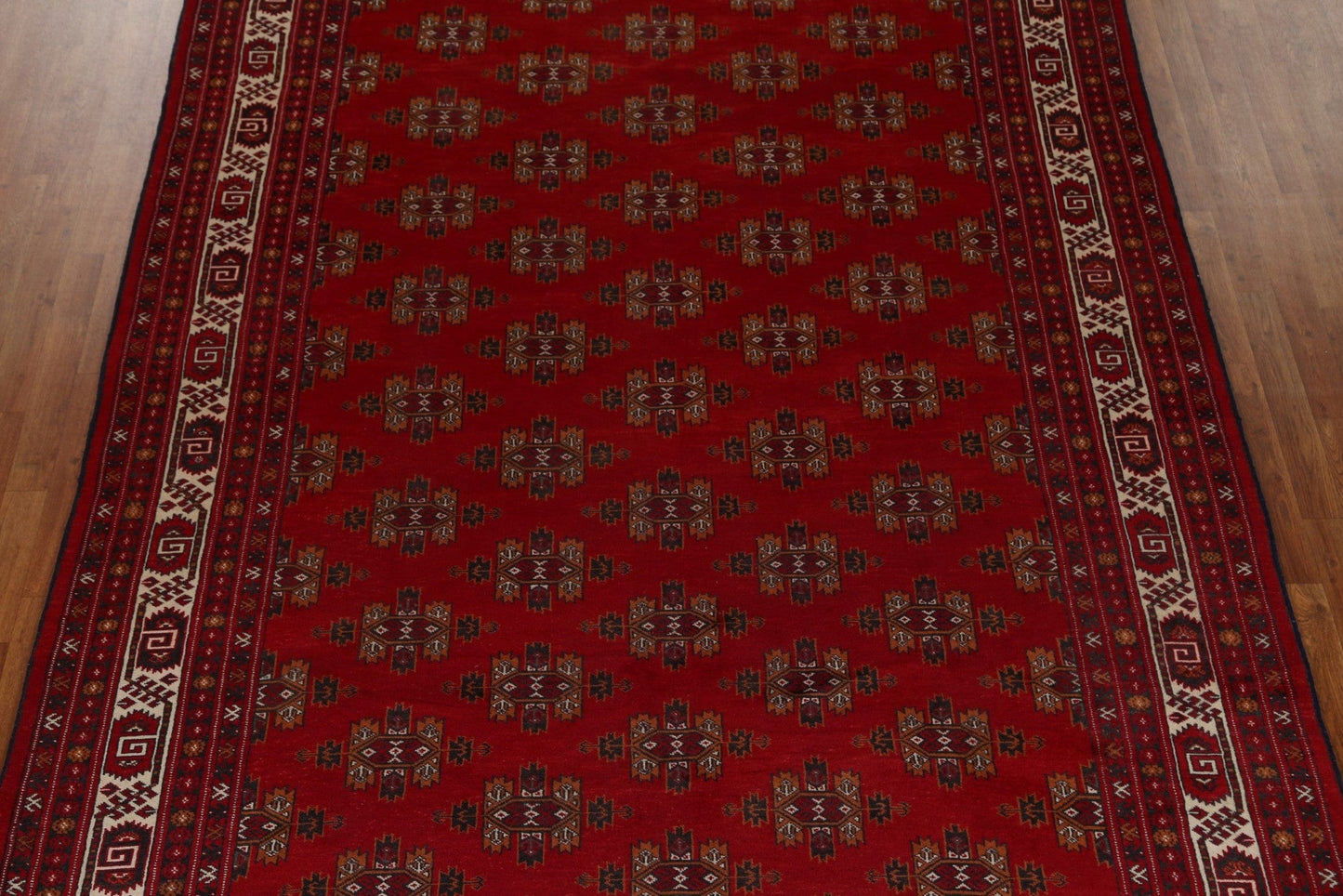 Vintage Geometric Turkoman Persian Area Rug 8x12