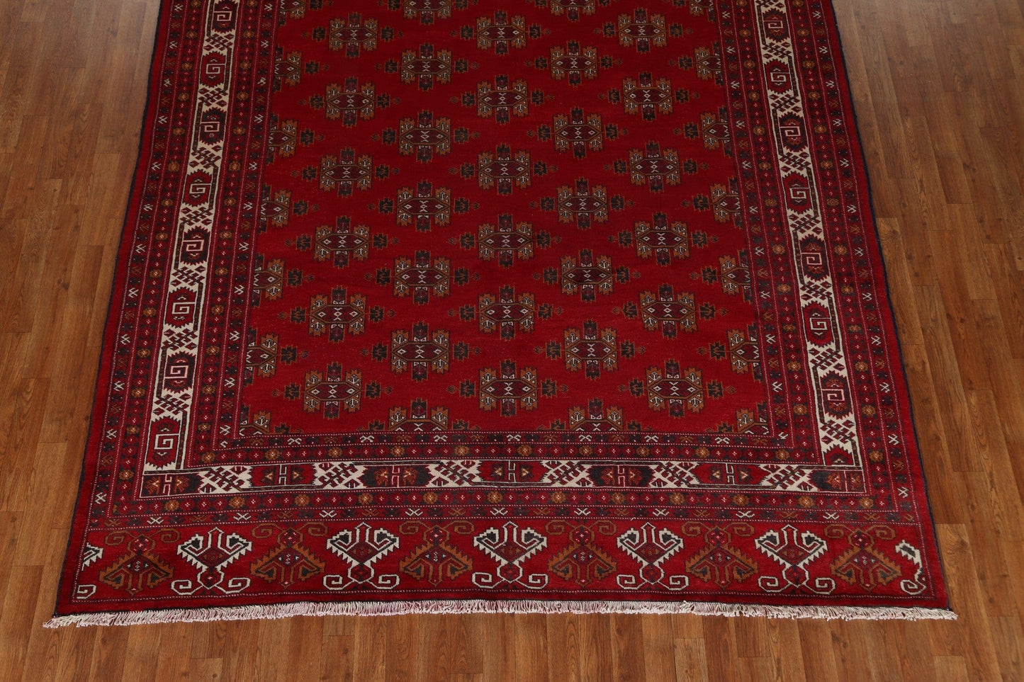 Vintage Geometric Turkoman Persian Area Rug 8x12