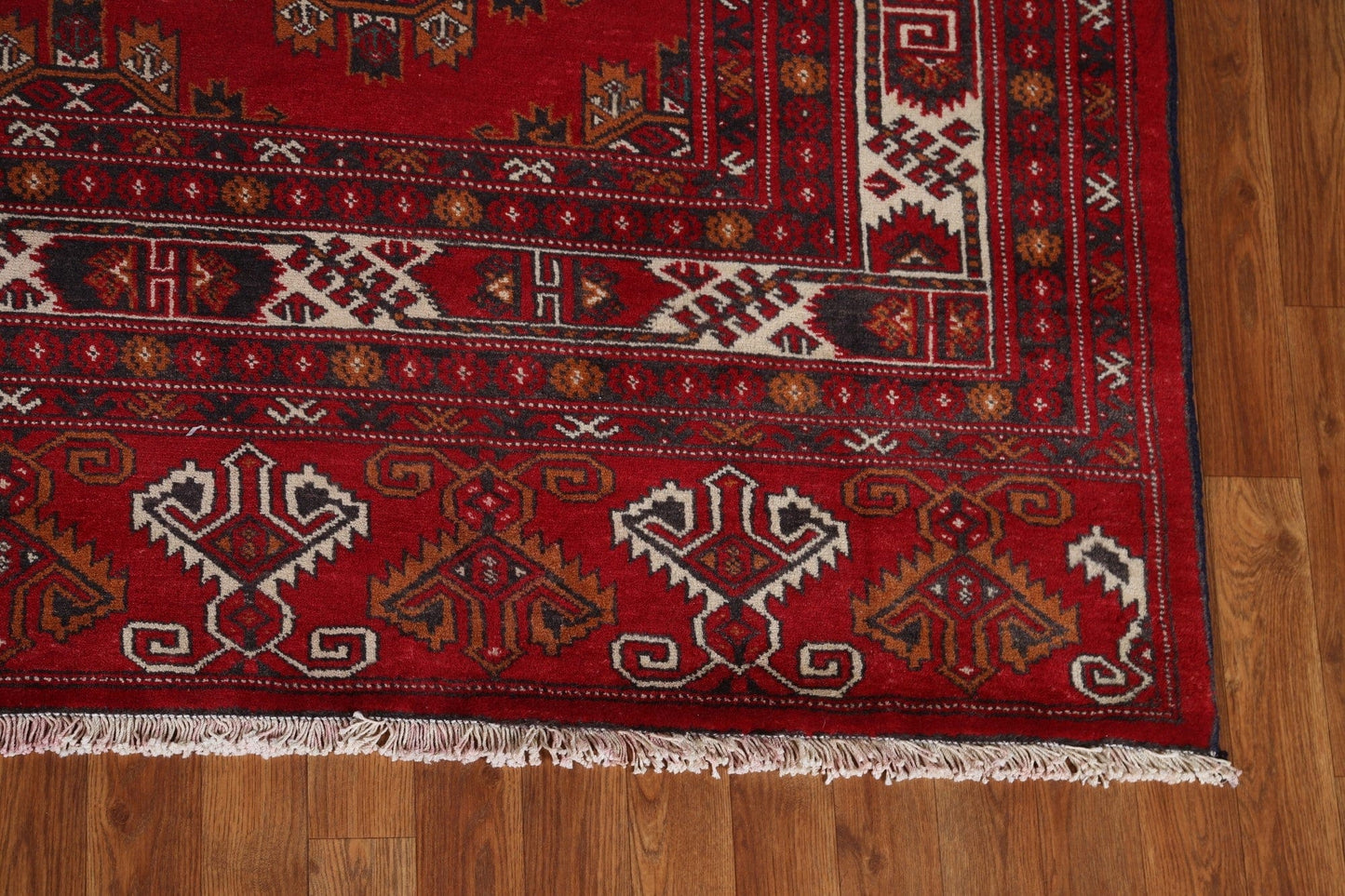 Vintage Geometric Turkoman Persian Area Rug 8x12