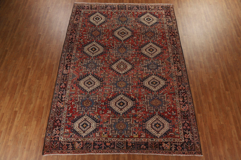 Handmade Geometric Heriz Persian Area Rug 9x13