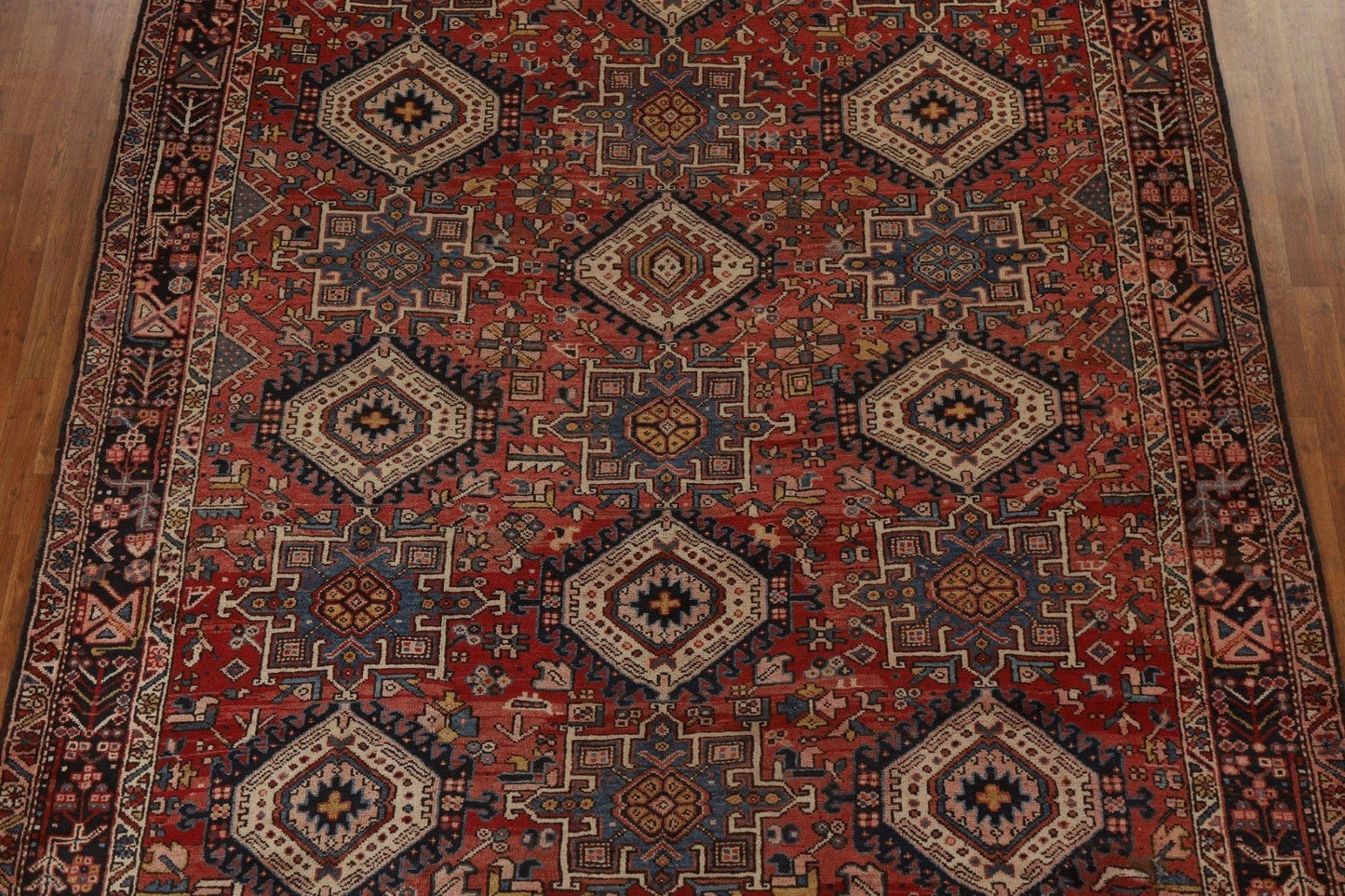 Handmade Geometric Heriz Persian Area Rug 9x13