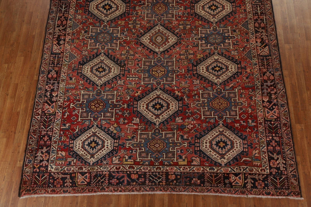 Handmade Geometric Heriz Persian Area Rug 9x13