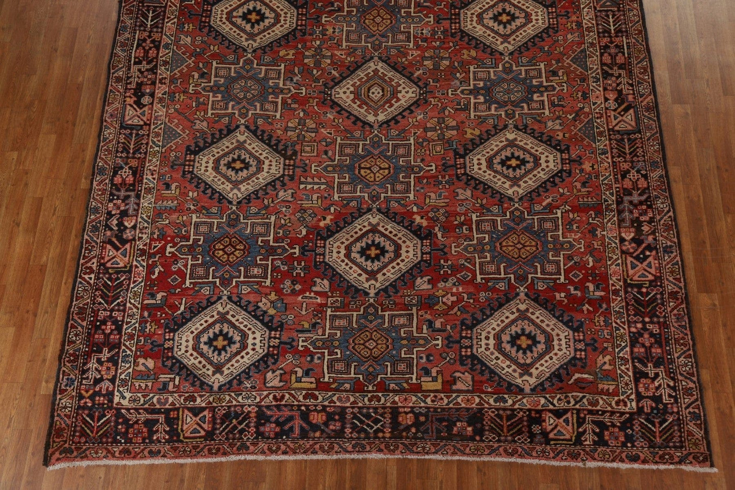 Handmade Geometric Heriz Persian Area Rug 9x13