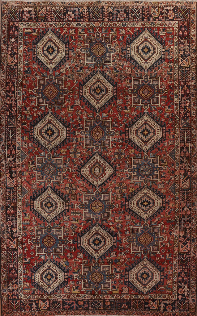 Handmade Geometric Heriz Persian Area Rug 9x13