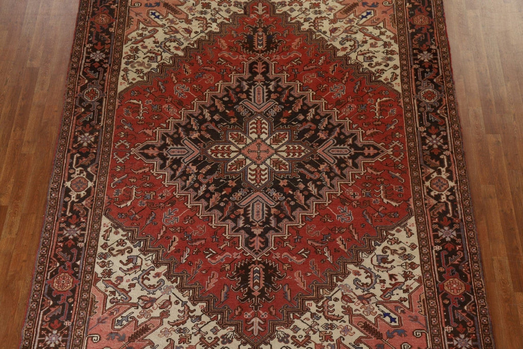 Red Geometric Heriz Persian Area Rug 8x11