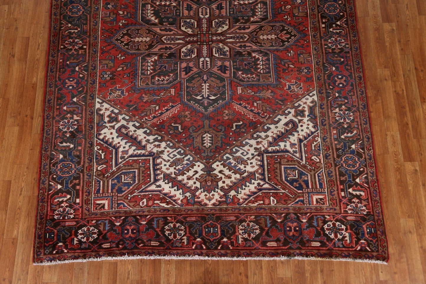 Geometric Red Heriz Persian Area Rug 7x9