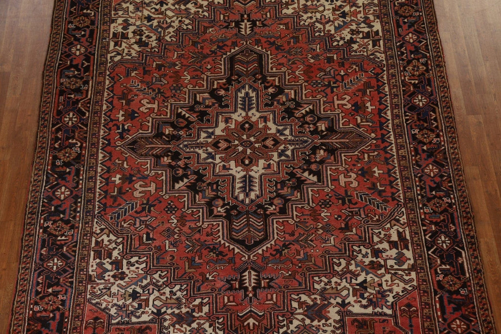 Vintage Geometric Heriz Persian Area Rug 8x11