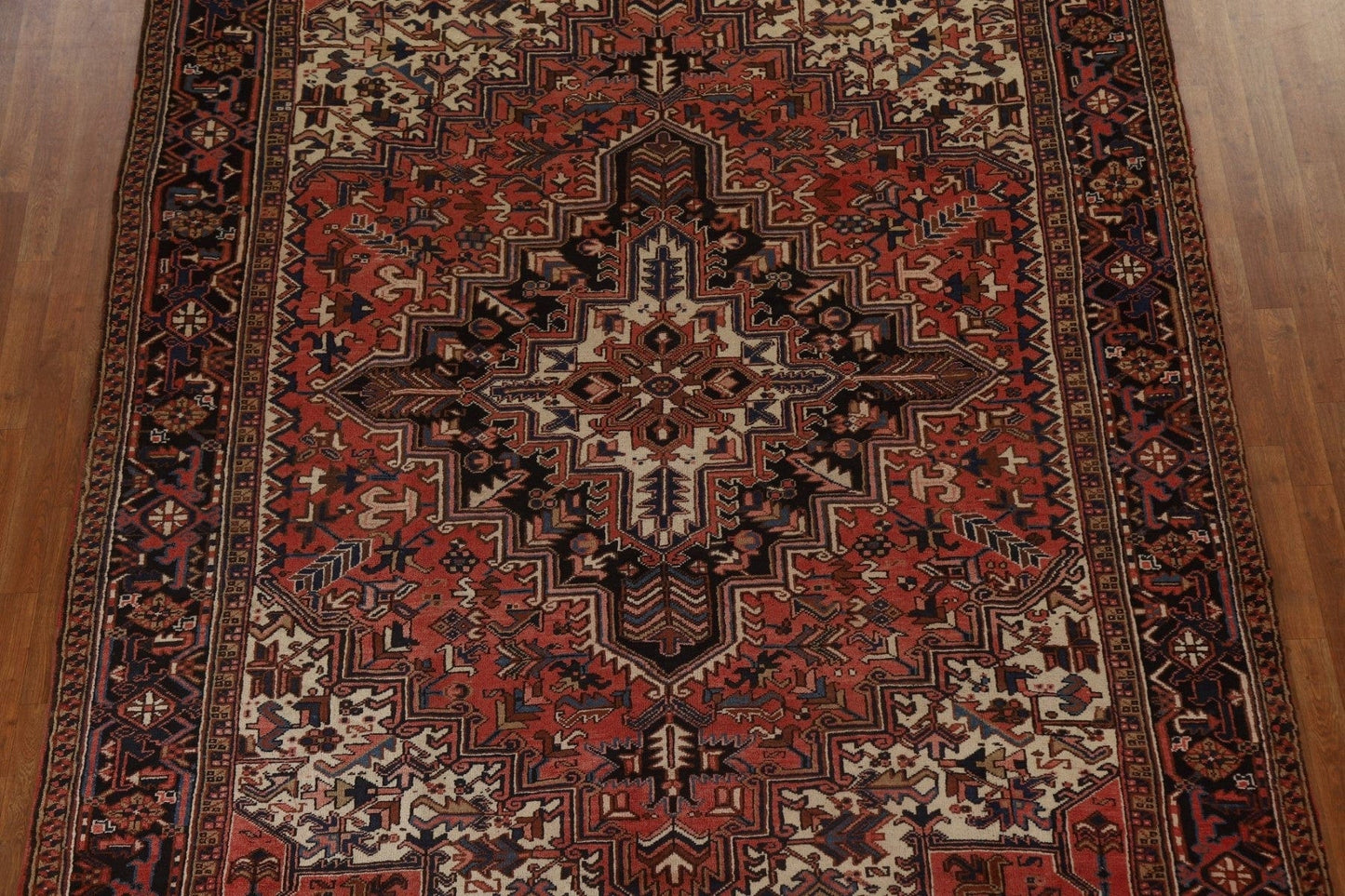 Vintage Geometric Heriz Persian Area Rug 8x11